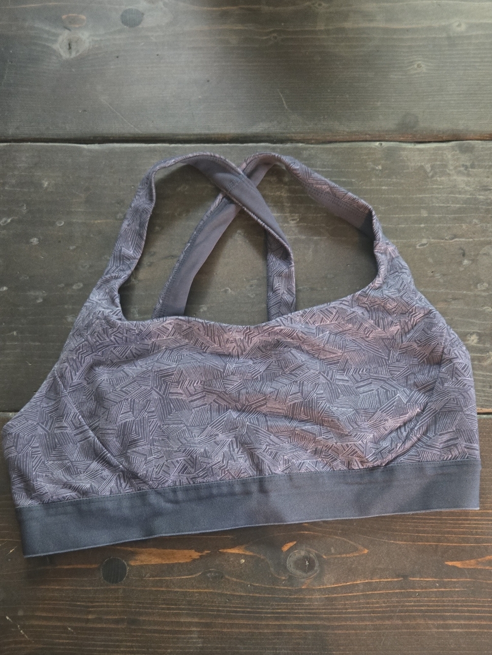 Patagonia Lavender Geometric Crossback Sports Bra
